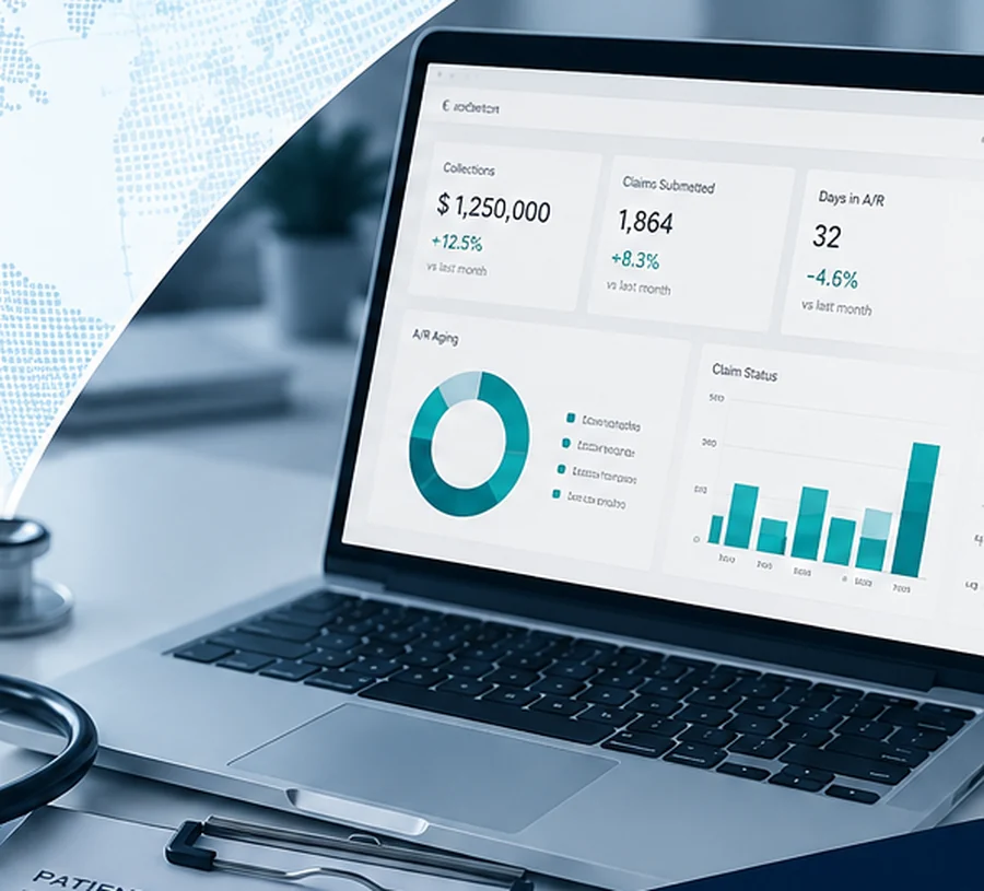 Revenue-cycle dashboard and performance reporting