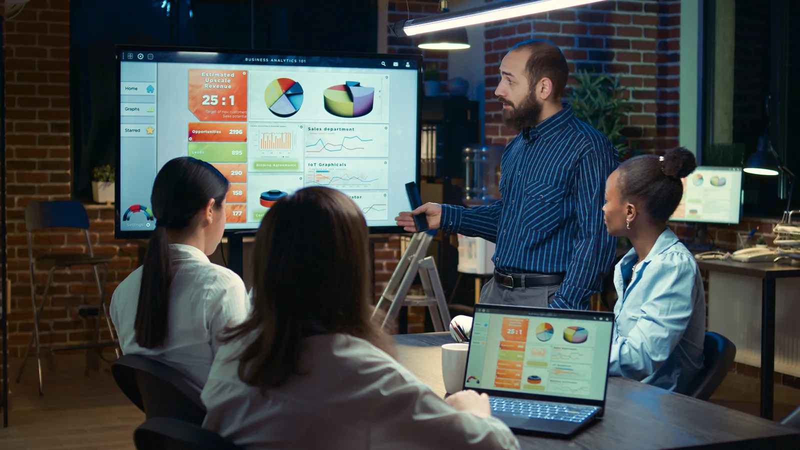 Healthcare operations team reviewing revenue-cycle analytics